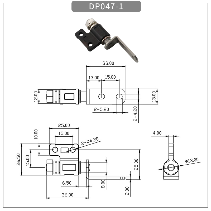 Zinc alloy 360-degree rotation damping hinge - torque hinge - 1