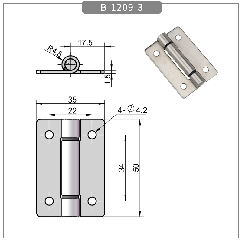 stainless steel flat torque hinge - torque hinge - 1