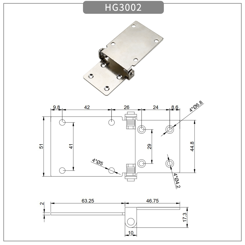 adjustable stop motion damper industrial hinge - torque hinge - 2