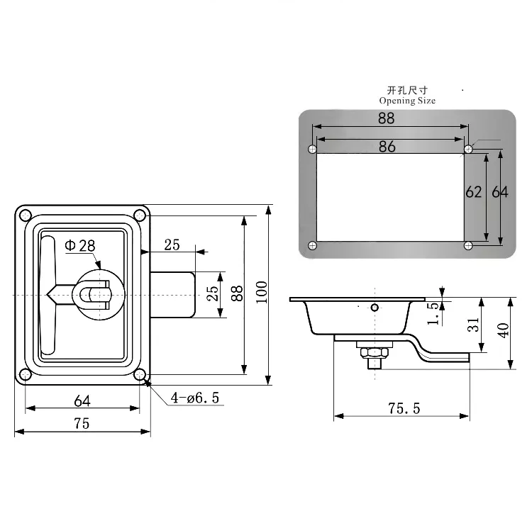 MS858-3 Stainless Steel Door